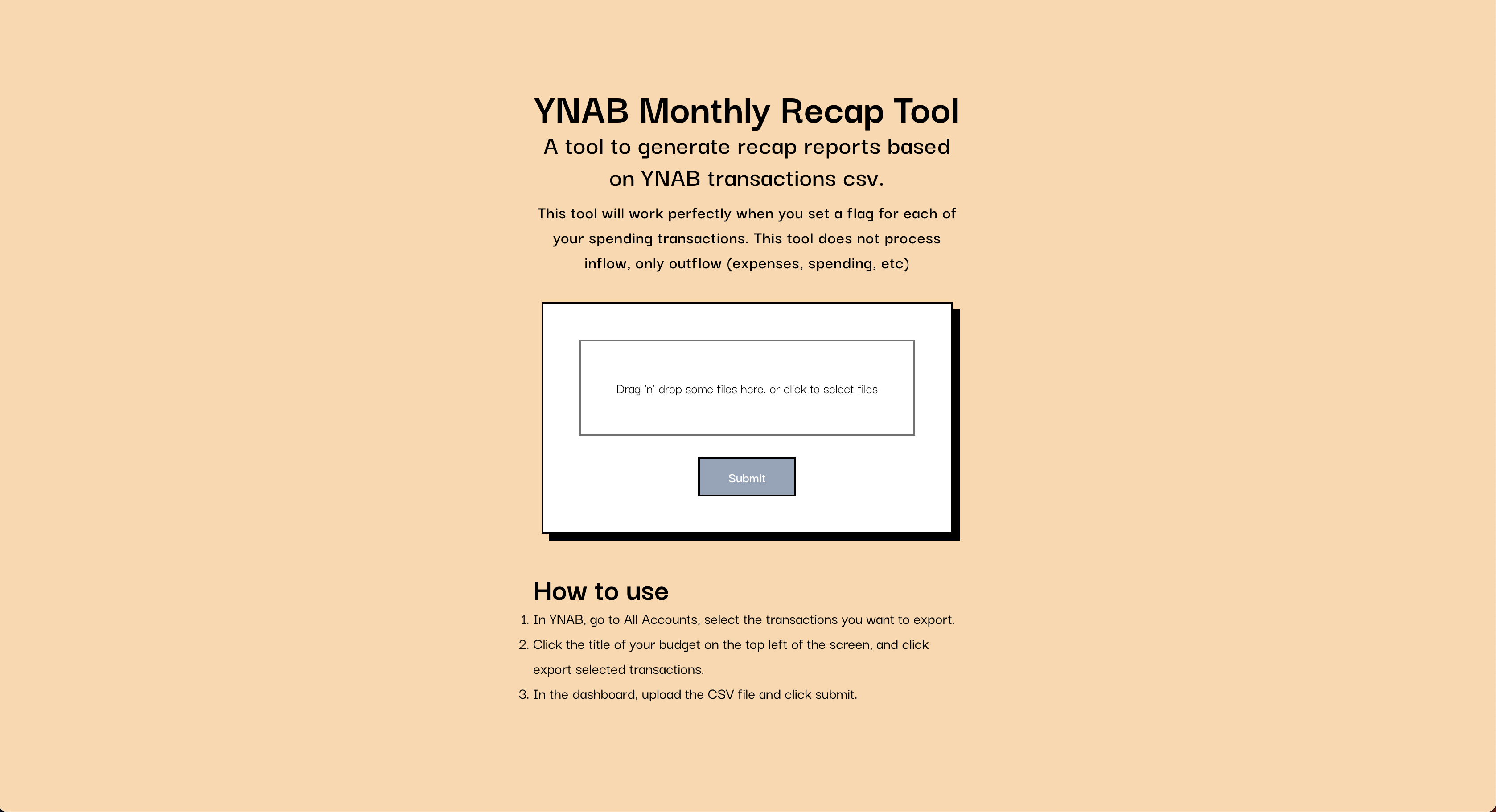 YNAB Recap Report Tool